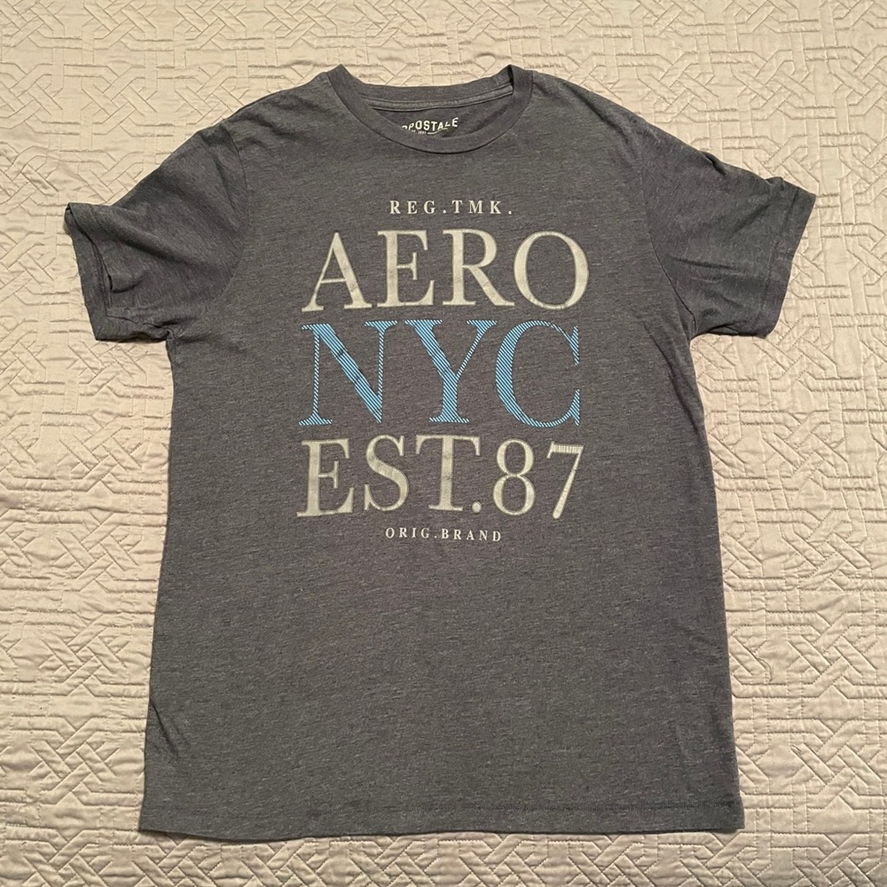 Aeropostale NY shirt Large Dark Heather Grey